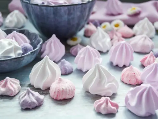 Zarte Baiser in Rosa- und Lilatönen, die Lust machen, sie selber zu machen. Ein süßer Traum!