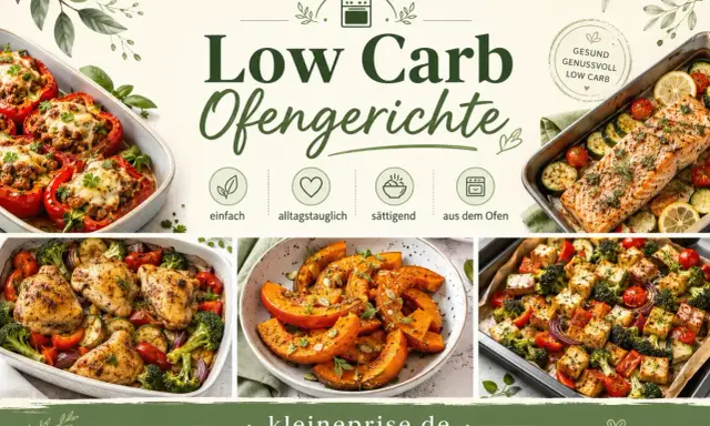 Köstliche slow carb rezepte: Gefüllte Paprika, Lachs mit Gemüse, Hähnchen und Kürbis aus dem Ofen. Einfach, alltagstauglich, sättigend.